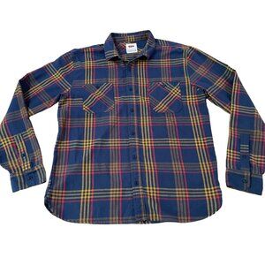 Levi’s Flannel Shirt Men’s Size Large Blue Plaid Western Outdoor Casual